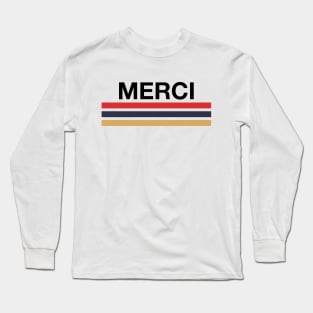 Merci • Thank you! cute vintage colors, bold type Long Sleeve T-Shirt